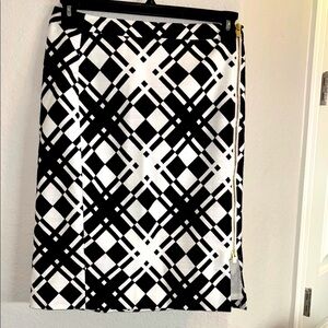 Talbots Black and White Asymmetrical Skirt